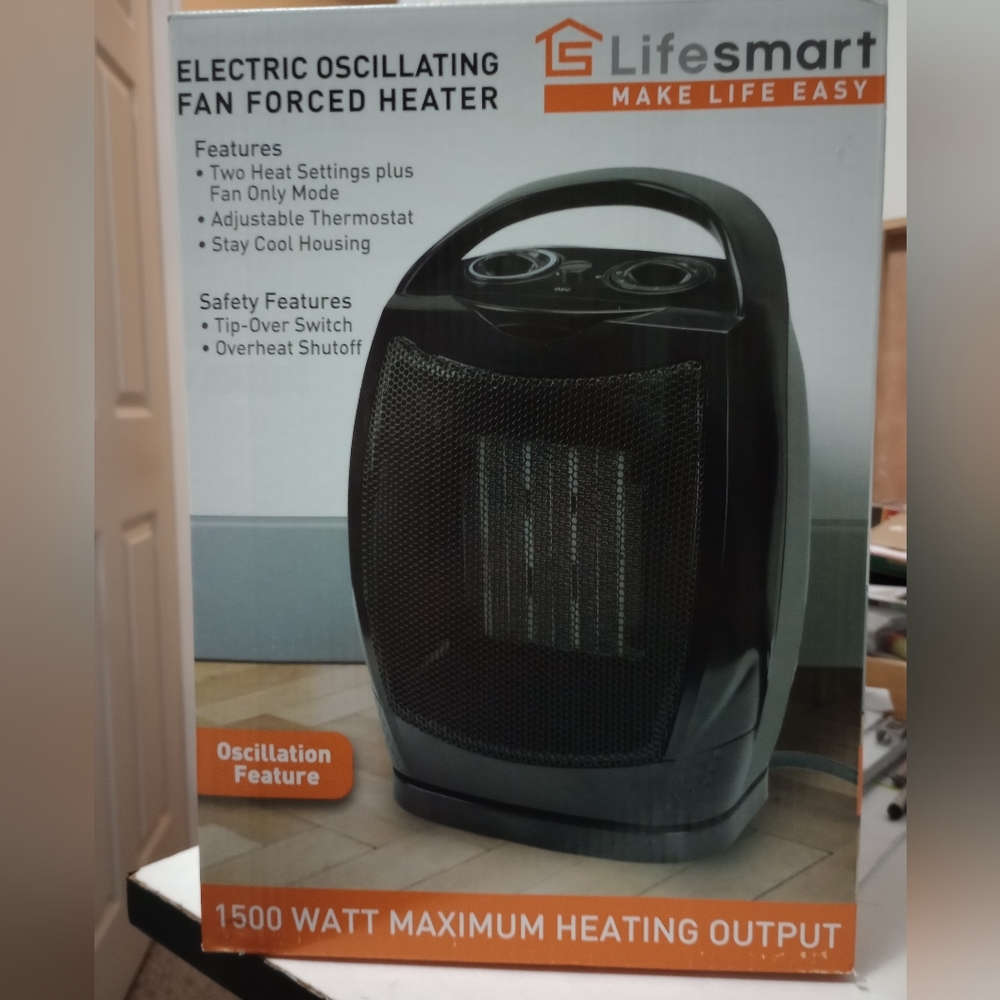 Space heater oscillating 1500W high 750W low